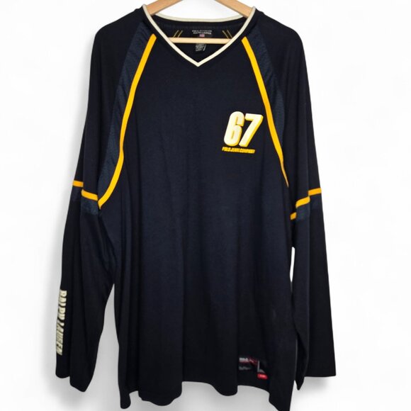 Vintage Polo Jeans Company Striped Shirt Men's Jersey Mesh Accent Spell Out XXL - Picture 2 of 9